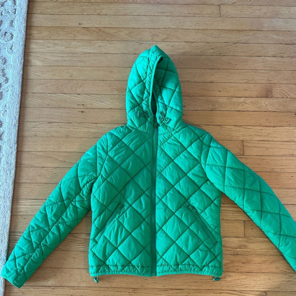 Zara Vibrant Green Puffer Jacket